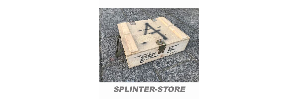 Munitionskisten aus Holz jetzt im Militärshop Chemnitz - Holzkiste für Munition | Munitionskiste Holz bestellen | Munitionkiste aus Holz