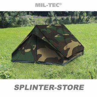 Zweimannzelt Mini Pack SUPER woodland 2 Personen Zelt Militärzelt Anglerzelt