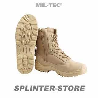Tactical Boots mit YKK Zipper khaki Militärstiefel Einsatzstiefel