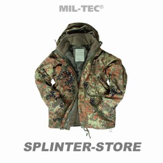 Jacke Nässechutz mit Fleece flecktarn Nässeschutzjacke gefüttert