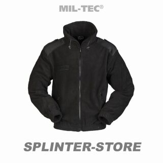 Fleece Jacke mit Kragen Fleecejacke schwarz