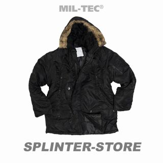 US Fliegerparka Parka N3B Basic schwarz Mil-Tec® Gr. S warme Winterjacke