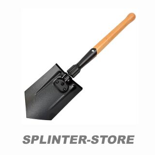 Klappspaten wie NVA schwarz Camping Outdoor Survival Spaten Holzstiel