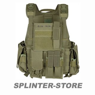 Ranger Weste viele Taschen Trinkrucksack olive Kampfweste Militär Rangerweste
