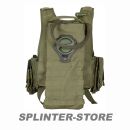 Ranger Weste viele Taschen Trinkrucksack olive Kampfweste Militär Rangerweste