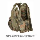 Taktische Weste flecktarn viele Taschen Trinkrucksack Kampfweste Militär Rangerweste